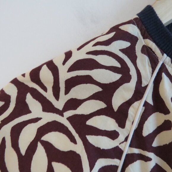 SOEUR Leaf Printed Cotton Bomber Chore Jacket Abstract Minimalist Sz 36 / US S - Picture 6 of 15